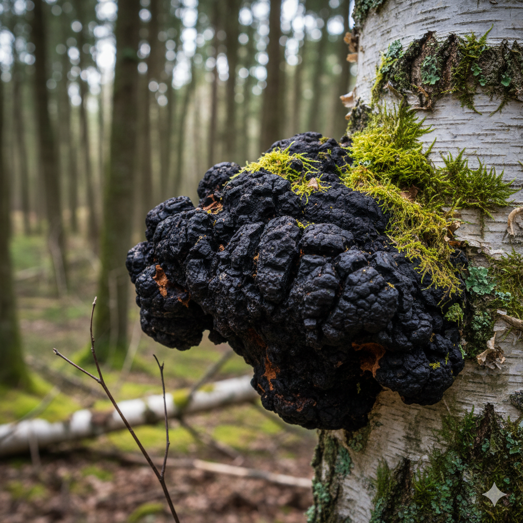 a mushroom mushroom on a log in the woods
