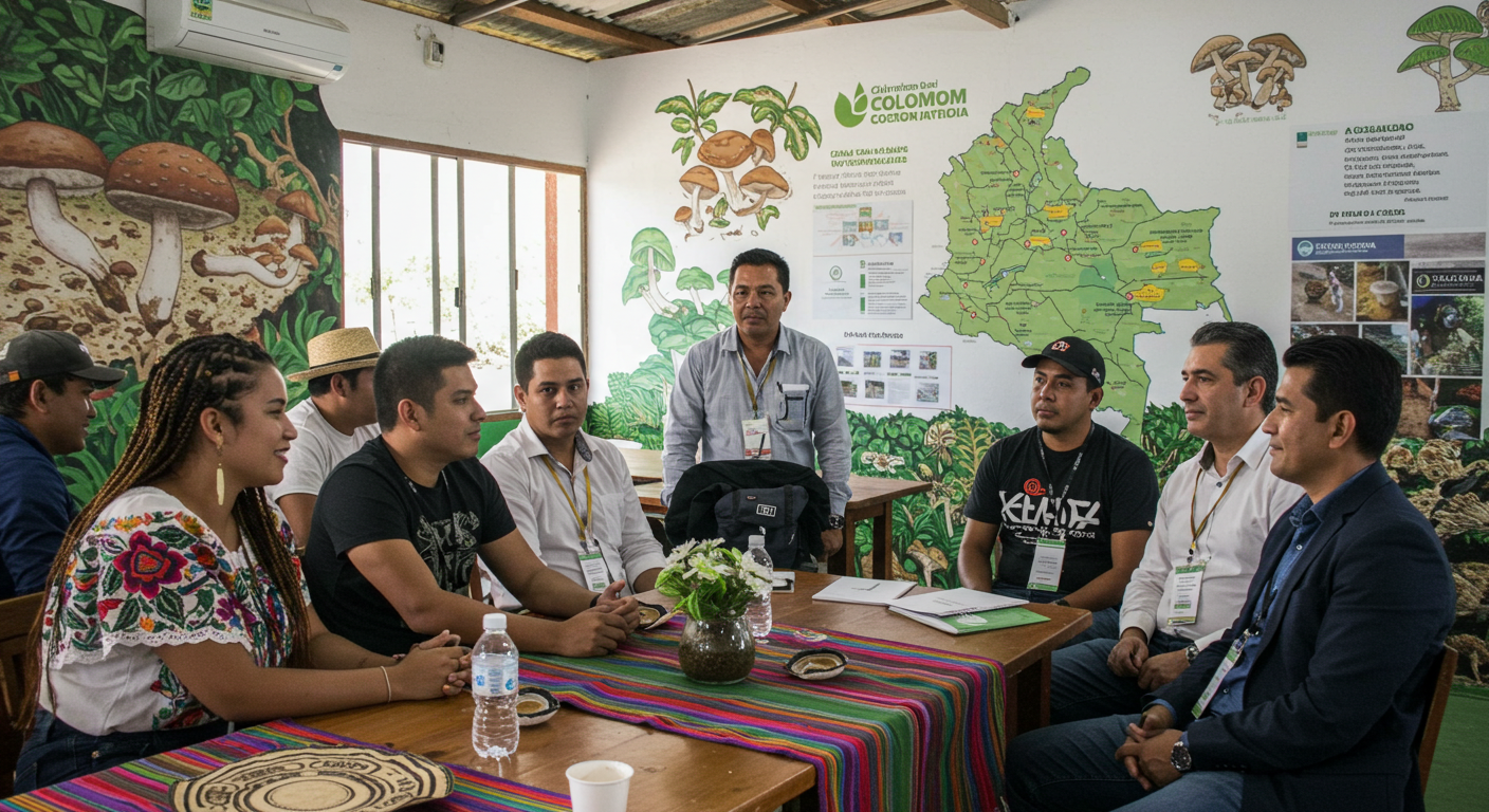 Participantes del Circuito Nacional de Encuentros Fúngicolas en Colombia, reunidos para impulsar la 