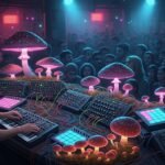 Dj Haciendo musica con sonidos provenientes de hongos